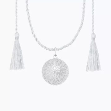 Schwangerschafts Bola Klangkugel Spitze, versilbert rhodiniert