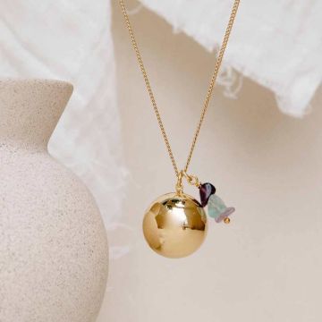 Schwangerschafts Bola Klangkugel Fluorit Gold, Marke aismée