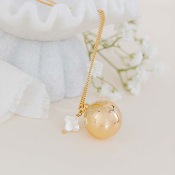 Schwangerschafts Bola Klangkugel Taube Gelbgold