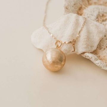 Schwangerschafts Bola Klangkugel Gelbgold mit Initialen