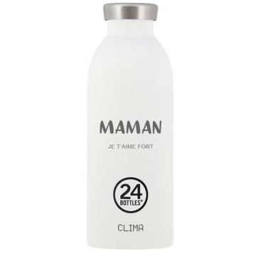 Thermosflasche 0,5L zu personnalisieren Baby Mädchen, Clima 24 Bottles, White