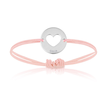 Baby Armband Silber mit Herz, pink, Armband zu personalisieren, Aaina & Co, Gratis Versand