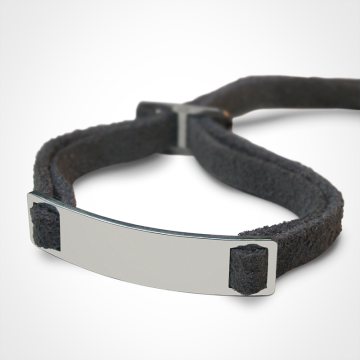 Baby Armband Silber 925 aus Wildleder Schwarz,  Mikado 