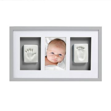 Baby 3D Abdruckset Bilderrahmen grau Pearhead