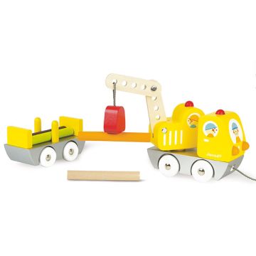 Holzanhänger und Kran