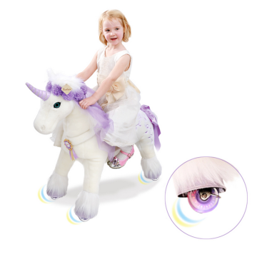 Einhorn Cassidy Premium Modell mit Zubehör, Ponycycle Medium mit Rollen für Mädchen
