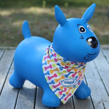 Baby und Kinder Hüpftier Hund, blau Ludi