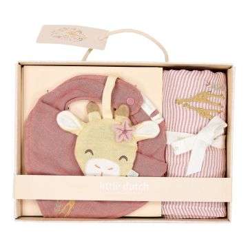 Hübsches Babygeschenkset für Mädchen, bestehend aus einem Lätzchen und einer Decke, die individuell gestaltet werden können