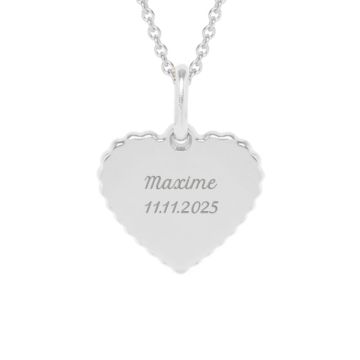 Personalisierte Halskette mit silbernem Herz Anhänger