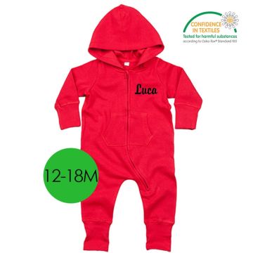 Ökotex Baby All-in-One zu personalisieren 12-18 Monate, rot