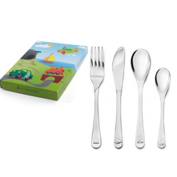 Kinderbesteck Fahrzeuge, 4-teilig Zilverstad