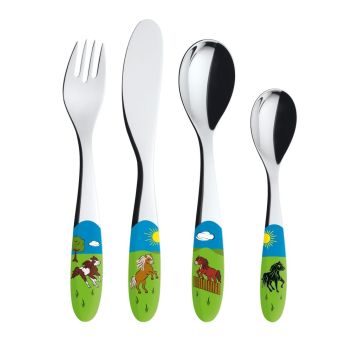 Pferde Kinderbesteck graviert mit Vornamen 4-teilig Puresigns