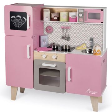 Maxi Küche Macaron mit Funktionen (Inkl. 15 Teile Zubehör) Weihnachts Geschenk Janod 