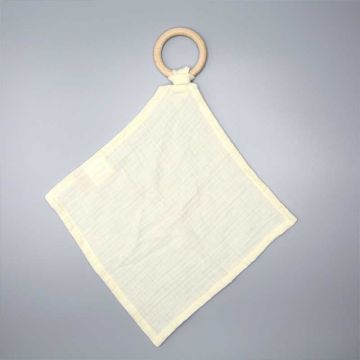 Beissring Holz und 100% Bio-Baumwollgaze, beige, aPunt