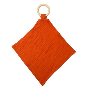 Beissring Holz und 100% Bio-Baumwollgaze, ocker, aPunt