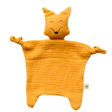 doudou pour bébé en coton bio, renard