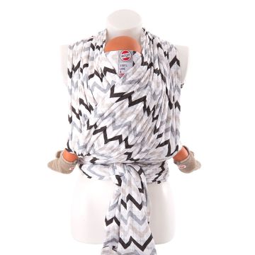 Babytragetuch 100% hydrophiler Baumwolle selber Nähen, Lodger dunkel zigzag schwarz