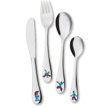 Globi 4-teiliges Besteckset für Kinder mit Gravur