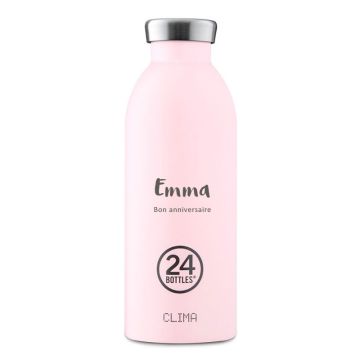 Thermosflasche 0,5L zu personnalisieren Baby Mädchen, Clima 24 Bottles, Candy Pink