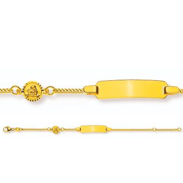 gourmette avec ange, or jaune 18 carats