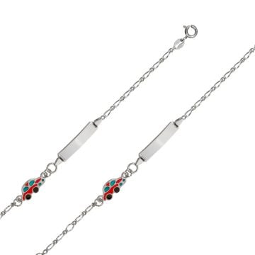  Rhodiniertes 925 Silberarmband für Junge, Benjamin & Suzette, Auto