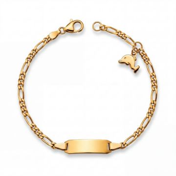 Gelbgoldarmband mit Delphin