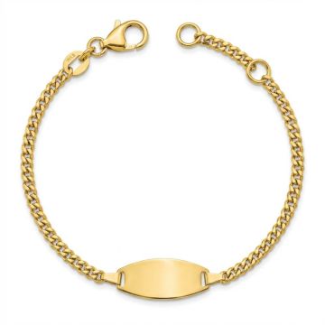 Baby Armband Gold 375, Gravurplatte oval, zu personnalisieren, Gratis Versand in die Schweiz