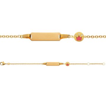 Armband aus 9 Karat Gelbgold mit emaillierter Krone