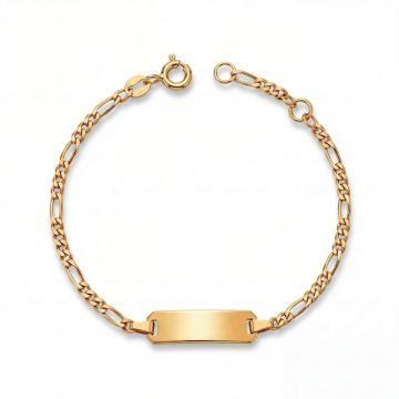 Figaro-Armband mit kleinen Pl&auml;ttchen und Federring