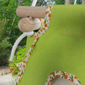 Baby Hängematte Bio grün orange, Hängewiege, Öko-Tex Standard 100, Gratis Versand überall in die Schweiz