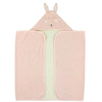 grande serviette de bain avec capuche, lapin rose