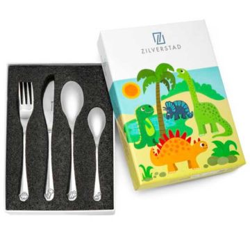 Kinderbesteck Zilverstad, Dinosaurier, Personalisierbare Geschenkidee