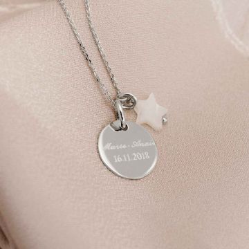 Taufmedaille Silber und Perlmuttstern