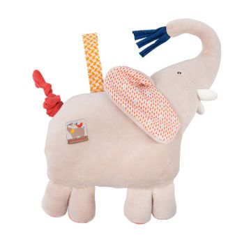 Musik Stofftier für Baby und Kinder Elefant Papoum Moulin Roty