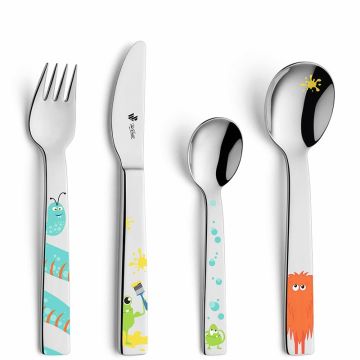Gravur Besteck Kinder Set Monsters, 4-teilig, Geschenk personalisiert, Paul Wirths