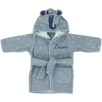 Bademantel Elefant Trixie Baby, Geschenk mit Kinder Namen, Größe 1-2 Jahre