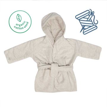 Kinder Bademantel Öko-Baumwolle grau Trixie