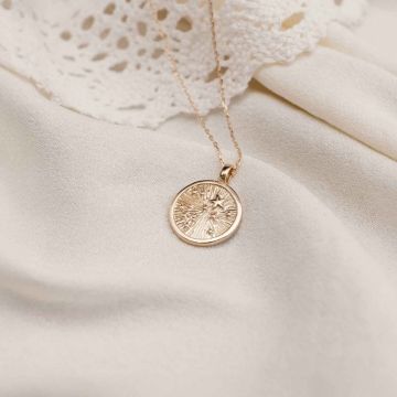 Taufmedaille Sterne vergoldet mit Gravur