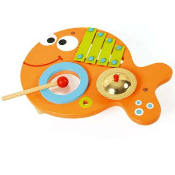 Musikspielcenter Fisch 3 in1 Spielzeug Instrument Scratch