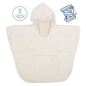 Öko-Baumwolle Kinder Poncho Geschenkidee personalisiert beige Trixie