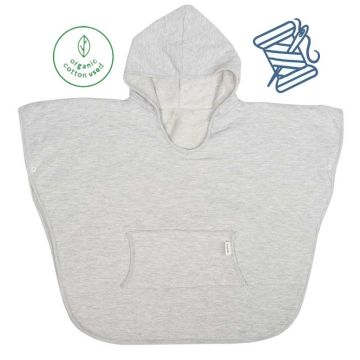 Öko-Baumwolle Kinder Poncho Geschenkidee personalisiert grau Trixie