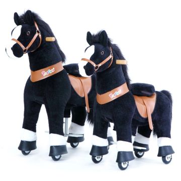 Ponycycle Small Blacky White Pferd mit Rollen für Kinder, Gratis Versand