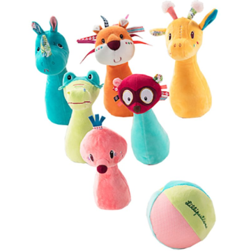 Dschungel Kegelspiel Bowling mit Rassel Lilliputiens