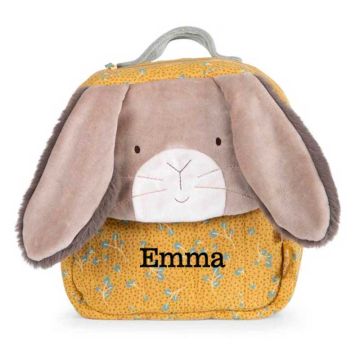 Moulin Roty Kinder Rucksack Hase, mit dem Namen des Babys personalisieren