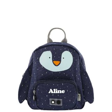 Rucksack im Kleinformat, Pinguin, mit Namen des Kindes personalisieren.
