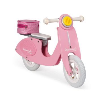 Scooter Laufrad Holz für Mädchen ab 3, rosa, Janod 
