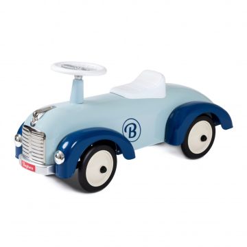 Rutschauto Baghera Speedster Blau, Vintage Look, Geschenkidee 1 Jahr, Gratis Versand