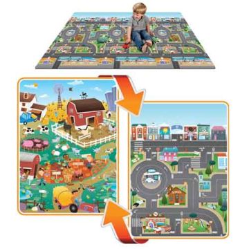 Mega-Spielmatte 2-seitig (city-farm)