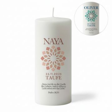 Taufkerze Blume des Lebens
