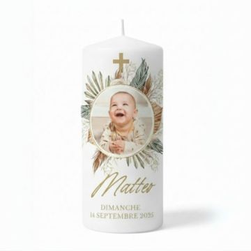 Taufkerze mit aufgedrucktem Foto